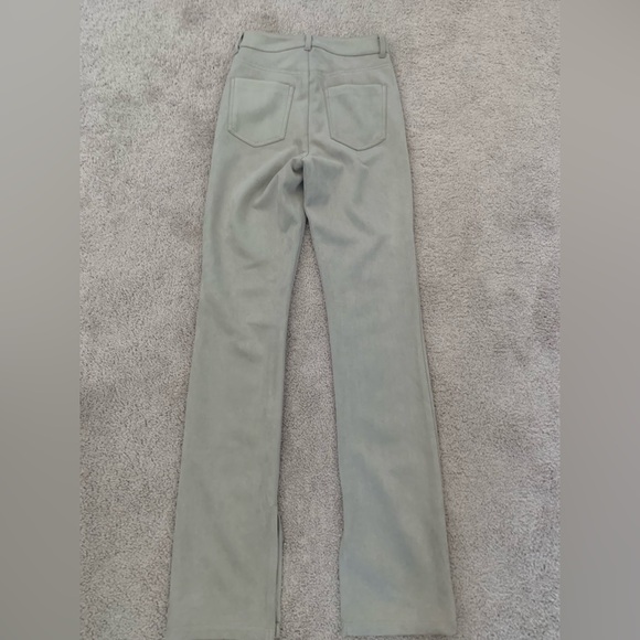 Zara faux suede slim flare straight leg pants size‎ 0 - Picture 2 of 8